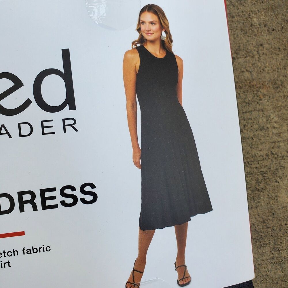 NWT Women's Edited by Remi Bader Black Pleated Dress, Size XL, Past Knee - Picture 2 of 4